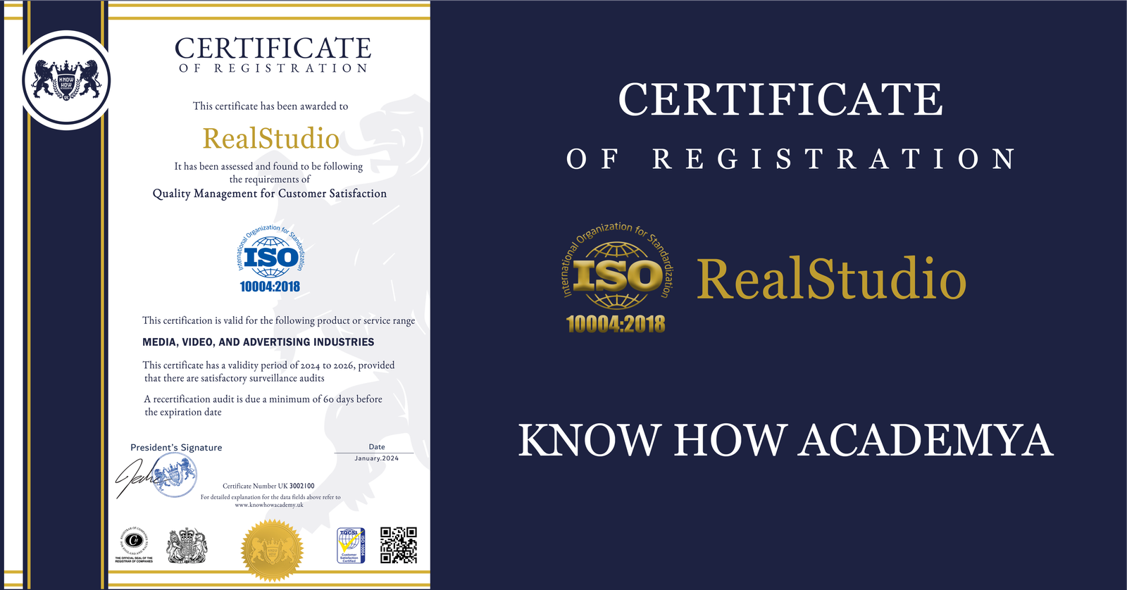 Certificate Of Registration RealStudio